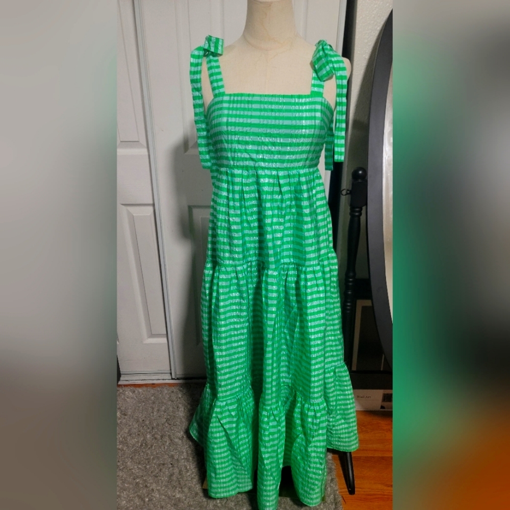 Green Striped Maxi Dress